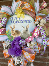 Load image into Gallery viewer, Welcome with bunnies wreath
