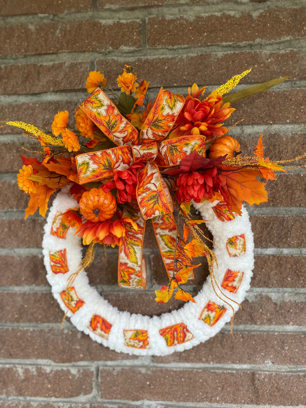 Pumpkins Ribbon Wreath