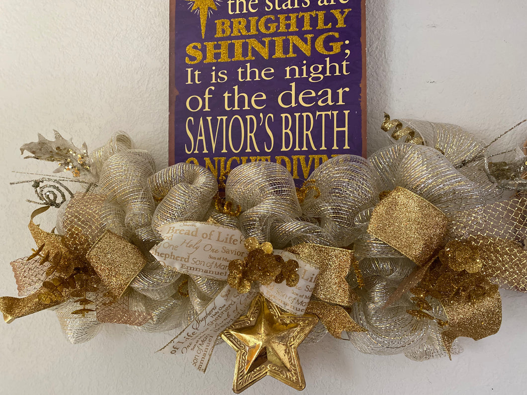 O Holy Night sign with rail